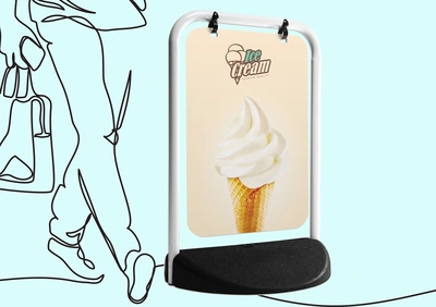  Eco Swinger  -  White  -  Frame  -  Aluminium Panel Mockup